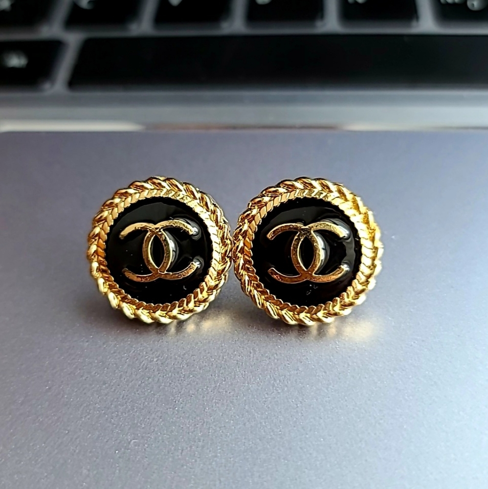 Cc earrings upcycled